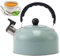 Hervidor de agua con silbato, de acero inoxidable de alimenticio de 3 litros, de camping ergonómica con asa, teteras resistentes al calor para varias estufas