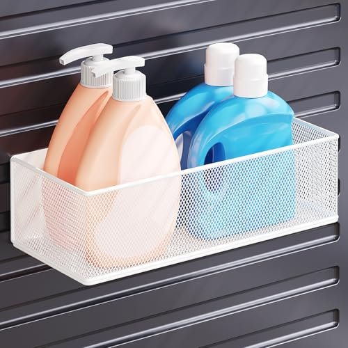 Magnetisches Regal für Waschmaschine, Waschmaschinentrockner, magnetischer Fusselbehälter für Waschküche, Gewürzregal, magnetischer Korb-Organizer für Waschküche, 1 Packung (Weiß, 27,7 cm L x 12,9 cm