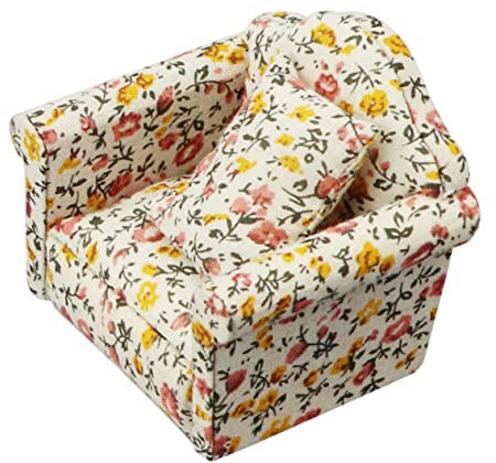 ibasenice 1pièce Miniature Floral Sofa Meuble Décoratif pour Maison De Poupée Jouet Garçon Fille pour Et De Modélisme