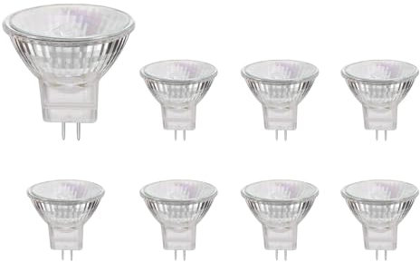 liuchanghe Bombilla Halógena GU4 12V 20W Regulable, 35 mm Diámetro Blanco Cálido 2700K MR11 Reflector Lámpara para Luz de Pista Empotrada, Paquete de 8