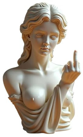 Unapologetic Venus - Mittelfingerstatue, rebellische kühne moderne Kunstdekoration für Zuhause und Büro, einzigartige dekorative Harz-Kunststatue, Geschenk für moderne Rebellen, römische Mythologie