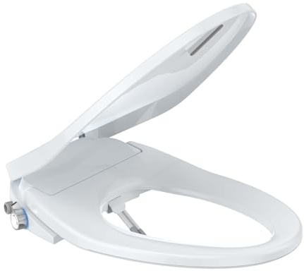 Homfan Smart Bidet Toilet Seat with Multiple Spray Modes, Smart Unlimited Warm Water, Auto Open & Slow Close Lid, Auto LED Nightlight, Power Outage Available, Clean Water