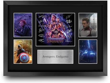 HWC Trading Avengers 4 Engame Gifts Printed Signed Autograph Presentation Display Montage for Movie Memorabilia Fans - A3 Framed