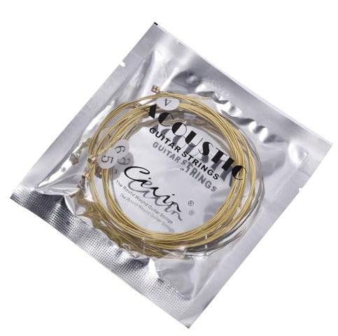 Cuerdas para guitarra acústica, de acero acústico, para 6 cuerdas, para proyectar profundamente brillante, tono de repuesto de acero, núcleo de acero hexagonal (bolsa)