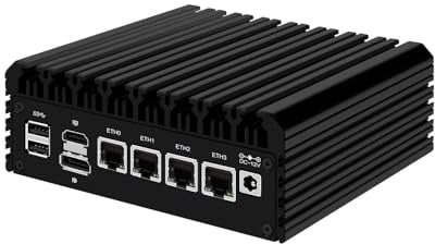 ANDAQI Micro Firewall Appliance, Mini PC, PFSense, Mikrotik, OPNsense, VPN, Router PC, N6005, RJ03, AES-NI, 4 x 2.5GbE I226-V LAN, Type-C, TF, M.2 WiFi 6 Slot, 16G RAM, 64G SSD