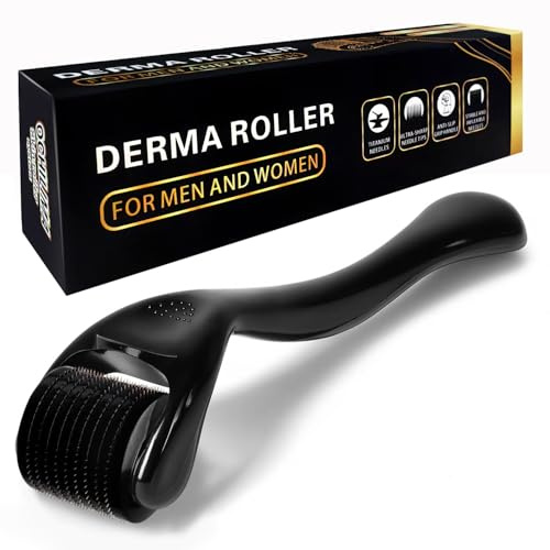Bartroller 0,3 mm – 540 Titan Derma-roller für Bart und Haarwachstum, Mikronadelroller für Gesicht, Kopfhaut und Körper, Titannadeln für Männer und Frauen – Narbenroller mit Anti Aging Effekt