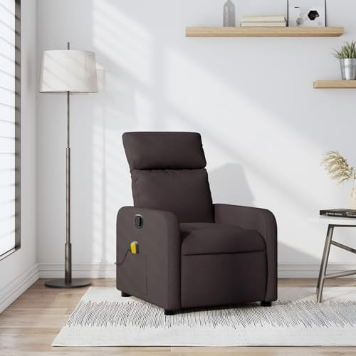 Mimdixy Ohrensessel Schlafsessel,Massagesessel Dunkelbraun Stoff,Wohnzimmersessel für Schlafzimmer
