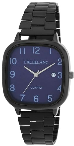 Excellanc Damenuhr aus Metall in Schwarz, in Einer Länge von 22 cm, Klassisches Design für Jede Frau