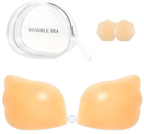 Adhesive Bra Strapless Ultra Sticky Invisible Push up Silicone Bra Reusable for Backless Dress