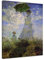 Bilderdepot24 Bild auf Leinwand | Claude Monet - Frau mit Sonnenschirm in 50x70 cm als Wandbild | Wand-deko Dekoration Wohnung alte Meister | NEU-180214-50x70-fms