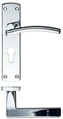 Zoo Hardware ZCZ031EPCP - Toledo Lever On Euro Backplate - Polished Chrome Finish