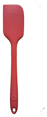 Kochblume Design Teigschaber L | Premium-Silikon & BPA frei| Hitzebeständig | Spülmaschinenfest | 30cm | Farbe: rot