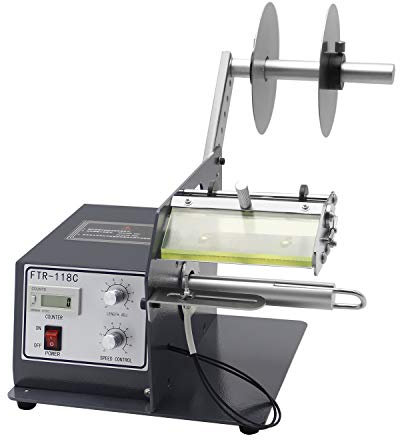 CGOLDENWALL Automatischer Etikettenspender 120-250 mm Optional Ideal für Transparente Etiketten/Selbstklebende Etiketten/Barcode-Etiketten (Fasersensor, Breite 120mm)