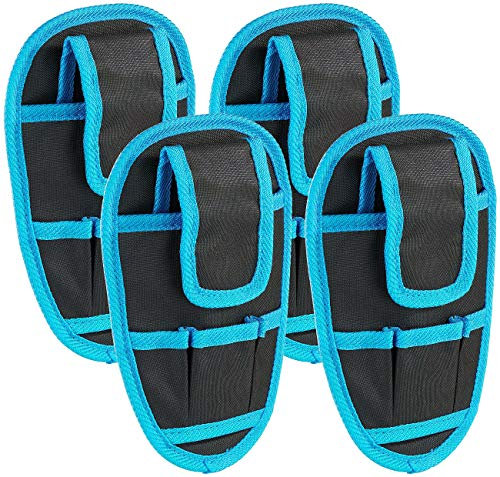 PEARL robuste Werkzeugtasche: 4er-Set Mini-Akkuschrauber-Holster AW-220.wt (Akkuschrauber Gürteltaschen, Werkzeuggürtel, Tasche)