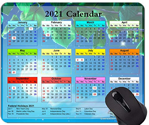 2021 Galaxy Kalender mit Feiertagen Mauspads, dunkelblaue Himmel themenorientierte Mauspadmatte