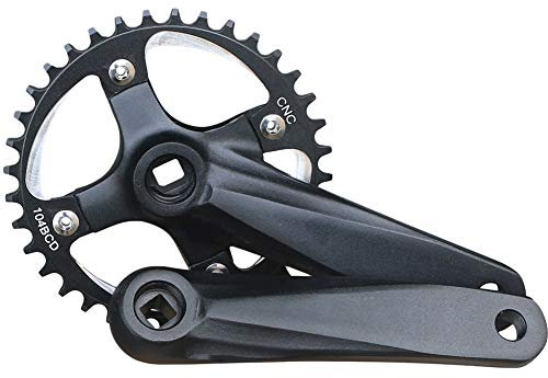 GANOPPER Mountainbike Kurbelgarnitur 36T 104mm schmal breit Kettenblatt Kurbelarm Set für MTB BMX Rennrad