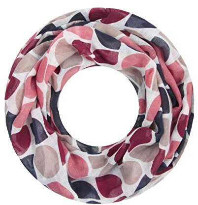Majea Damen Loop Schal - gemustert, weinrot Damen Artikel-Nr.441263