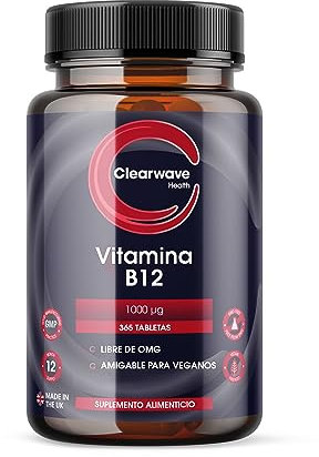 Vitamina B12 de Alta Potencia 1000mcg - 365 Tabletas (Suministro de 1 Año), Tabletas B12 Veganas, Metilcobalamina (365 Tabletas)