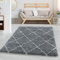 Carpettex Hochflor Teppich Wohnzimmer 200x300 Skandinavische Rauten Design Teppich Grau 200 x 290 cm - Shaggy Teppich Schlafzimmer Flauschiger Teppich Weich - Langflor Teppich Esszimmer Küchenteppich