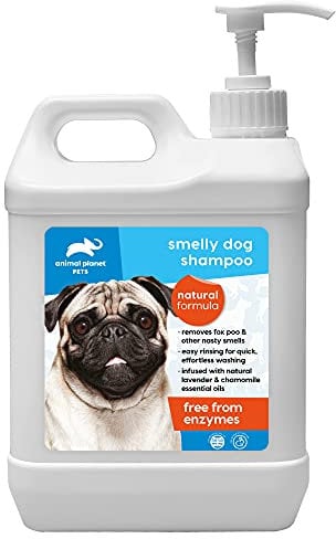 Assured Products Animal Planet - Smelly Dog Shampoo - 2.5 Litres - Free From Enzymes - Infused With Natural Lavender & Chamomile Essential Oils - Removes Nasty Smells & Fox Debris