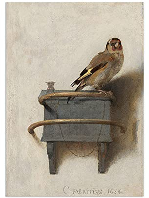 The Goldfinch Kunstdruck, Wanddekoration, Poster Carel Fabritius Vogel Gemälde Kunstwerk (A3, ungerahmt)