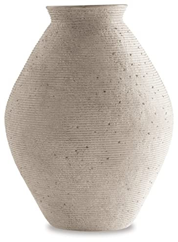Signature Design by Ashley Hannela Moderne Vase aus Kunstharz, 43,2 cm, Antik-Hellbraun, Beige