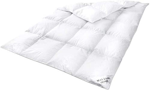 Mayaadi-Home MA93 Daunendecke Decken 220x240cm 70/30 DAUNEN 2000 G 100% Natur Bettdecke Schlafkomfort Bezug 100% Baumwolle Allergiker Hochwertige Steppdecke