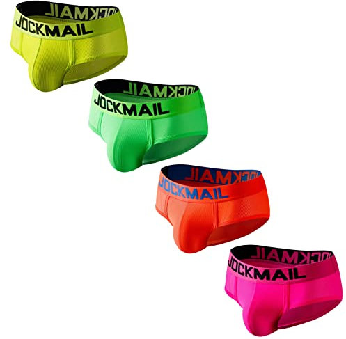 3PCS/Pack Mens Slip Intimo Traspirante Comfort Uomini Biancheria Intima Slip Maschio Mutandine, Giallo+verde+arancio+rosa, M
