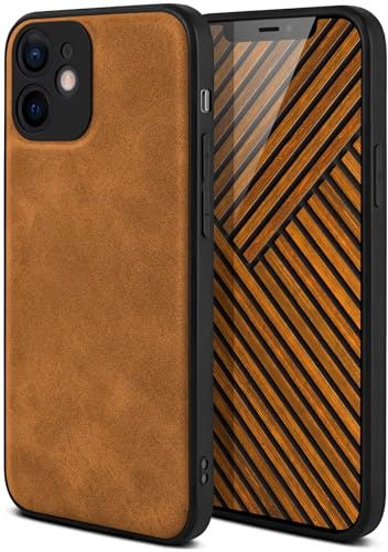 ONEFLOW Pali Case kompatibel mit Apple iPhone 12 mini Hülle mit Kameraschutz, Vegan Leder Case, Premium Backcover Handyhülle, Flexible Schutzhülle Ultra Dünn - Hellbraun
