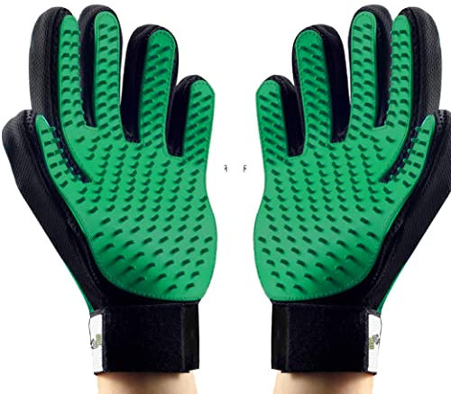 Only Pets Set de 2 Guantes Quita Pelos Mascota y Rodillo Quitapelos Mascotas - Perros Gatos Conejos y Cualquier Animal - Quitar Pelo Mascotas para Alfombras Ropa Sofá (Rodillo Blanco Guantes Verde)