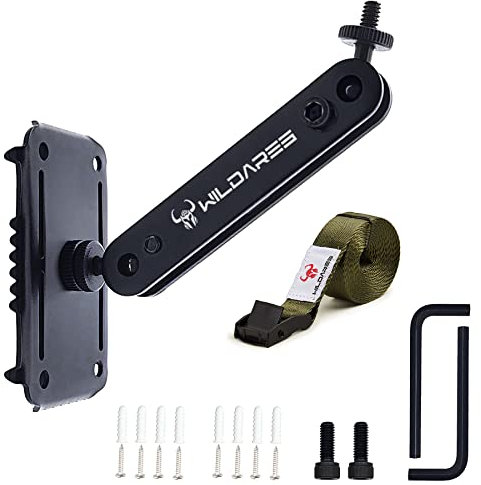 WILDARES Trail-Kamera-Halterung, Jagd-Pro-Gear-Zubehör, Wildtier-Nockenhalterung, Hirsch-Monitorhalterung, Jägerkamera-Set, Nylonfasergurt, robustes Metall, schwarz, 15 x 9,4 x 6,3 cm (1 Stück)