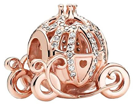 BEEUVIP Damen Cinderella Sparkling Kutsche Charm Anhänger für Armband 925 Sterling Silber Geburtsstein Charms Beads passend für Armband