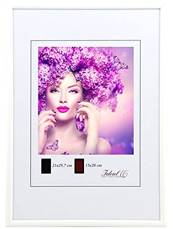 IDEAL TREND New Lifestyle Kunststoff Bilderrahmen Kunststoffrahmen Bildhalter Bildträger: Farbe: Weiß | Format: 29,7x42 (DIN A3)