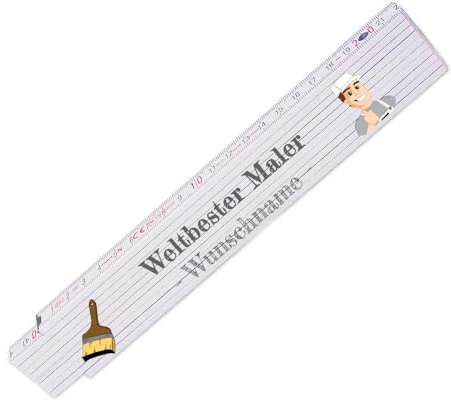 Zollstock – Weltbester Maler - personalisiert mit Namen - Glieder-Maßstab mit Wunsch-Namen - Meterstab individuell bedruckt