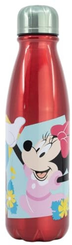 ALMACENESADA; 4998; Botella aluminio multicolor 600ml Disney Minnie Mouse, sin BPA.