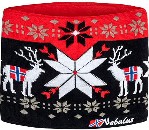 Nebulus Unisex Loop TUBE, Norweger-Strickschal, warmer & kuscheliger Schal, rot - onesize