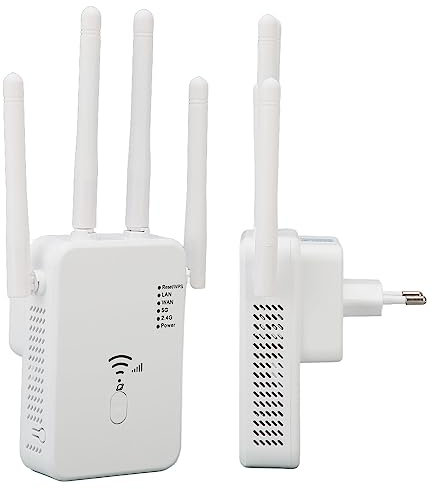 Yunseity Extension WiFi, Amplificateur WiFi Double Bande 5G Prend en Charge Plus de 105 Appareils, Répéteur de Signal sans Fil avec Port Ethernet, Amplificateur de Signal (Prise UE)