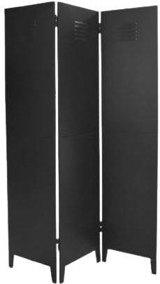 Urban Living Industriel Black PARAVENT en Metal 3 Panneaux 120XH170CM