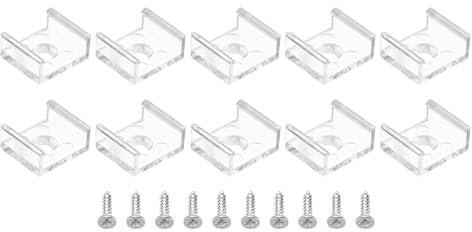 PATIKIL LED Streifenlicht Clips, 30er Pack Montagehalterung Befestigungsclips aus Kunststoff mit Schrauben LED Streifen Clips für 13mm Neon RGB Lichtkabelband, Transparent