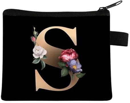 FAVORTALK Porte-monnaie à motif de lettres, pochette à monnaie, petit portefeuille pour femmes et hommes, 13621, 13.5 x 11 cm / 5.31 x 4.33 inches, Pochette à monnaie