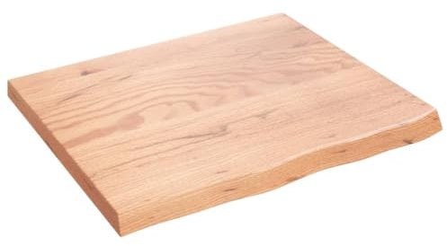 vidaXL Waschtischplatte, Multifunktional Arbeitsplatte mit Naturkante, Waschtischkonsole Tischplatte für Badezimmer, Holzplatte Platte, Hellbraun 60x50x2 cm Massivholz Behandelt