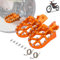 Repose-Pieds Moto,Repose Pieds Larges de Moto,Cale Pied Moto en Alliage d'aluminium CNC avec Ressorts pour sur Ron Light Bee CRF150F CRF230F 2003-2019-Orange