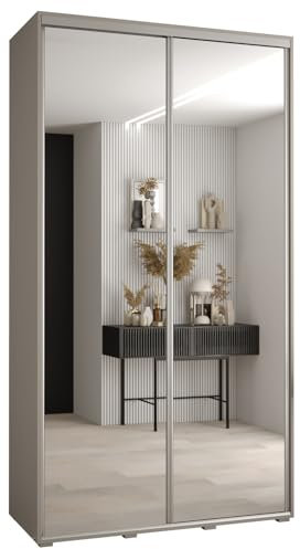 Kleiderschrank mit Spiegel Dakota 2 Garderobenschrank - Schrank Schlafzimmer - Mehrzweckschrank 2 Schiebetüren - Regalen - Flur Möbel - Kleiderstange Schrank - Allzweckschrank - closet - Gaderobe