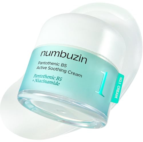 numbuzin Nr.1 Creme | Pantothenic B5 Aktive Beruhigungscreme | leichte, feuchtigkeitsspendende Gesichtscreme, reduziert Talgüberschuss, beruhigt Akne | Pantothensäure, Niacinamid, Panthenol | 80 ml