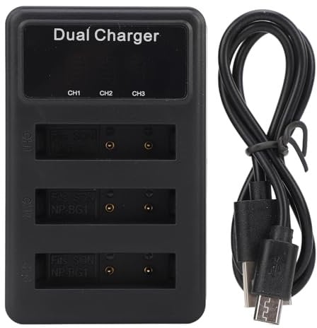3er-Pack Akku-Ladegerät, USB-Digitalkamera-Akku-Ladegerät mit LCD-Display, Kamera-Akku-Ladegerät für NP BG1 Micro für Reisen