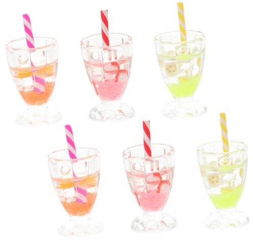 Toyvian 6pcs Miniature Goblet Decorations Mini Toys for Decorate Ice Cream Accessories Mini Ice Cream Goblet Ice Cream Goblet Model Decor Resin Food Cream Gum Child re-usable