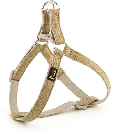 Plutus Pet Hundegeschirr aus Baumwoll-Hanf, nachhaltig, leicht und ausbruchsicher, Easy Walk Hundegeschirr für Welpen, kleine, mittelgroße und große Hunde, Khaki, M