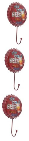 PRETYZOOM Kronkorken Kleiderhaken Vintage 3 Stück Aufhängehaken Bierflaschenhaken Retro Schmiedeeisenhaken Retro Haken
