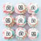 Blumomon 40 Pcs Edible 50th Happy Birthday Cupcake Toppers Happy 50 Cupcake Topper Cheers to 50 Fabulous Cake Decoration for 50th Birthday Party Decoration Edible 50th Anniversary Cake Decoration