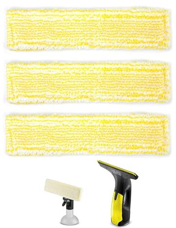 YSUY 3 Pack Window Vac Cleaning Pads,Microfiber Mop Cloth Replacements for Karcher WV2 Plus WV5 WV6 Window Vacuum. Compatible with Karcher Accessories